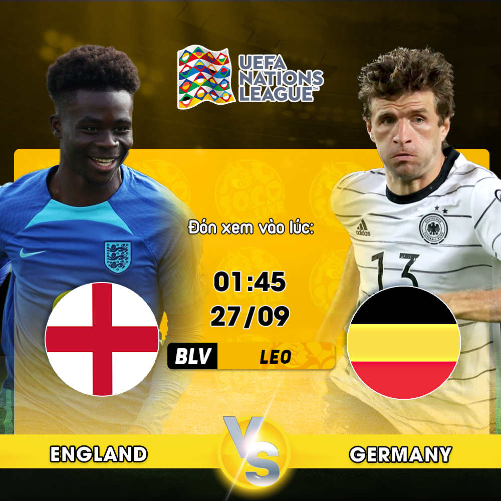 Link xem trực tiếp England vs Germany 01h45 ngày 27/9/2022