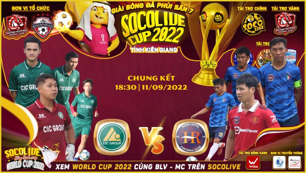 Chung kết giải bóng đá phủi Tỉnh Kiên Giang Socolive Cup CIC Group Vs Henry Hotel