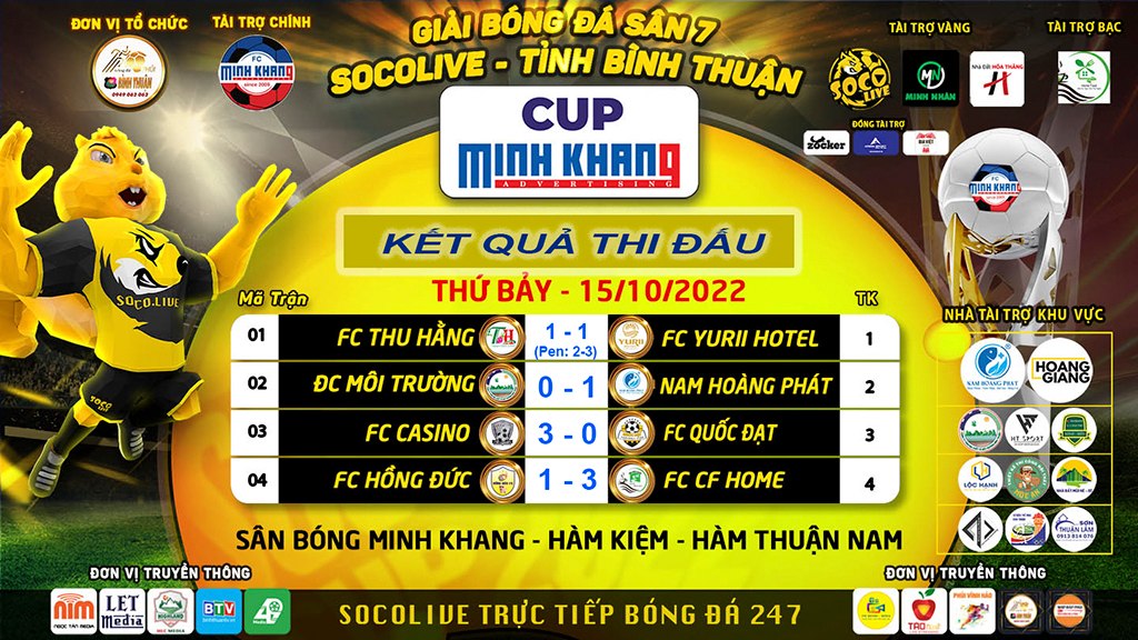 Kết Quả Thi Đấu Tứ Kết Giải Bóng Đá Bình Thuận S7 Socolive Cup Minh Khang