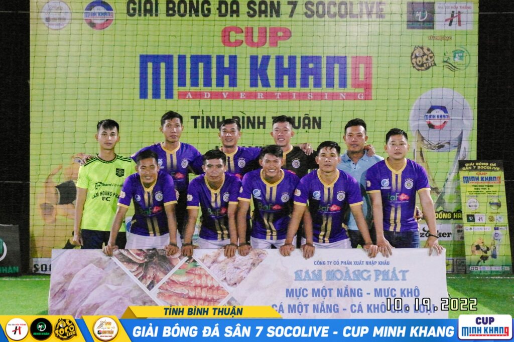 Đội hình thi đấu Nam Hoàng Phát FC tại Giải Bóng Đá Bình Thuận Socolive Cup Minh Khang 2022