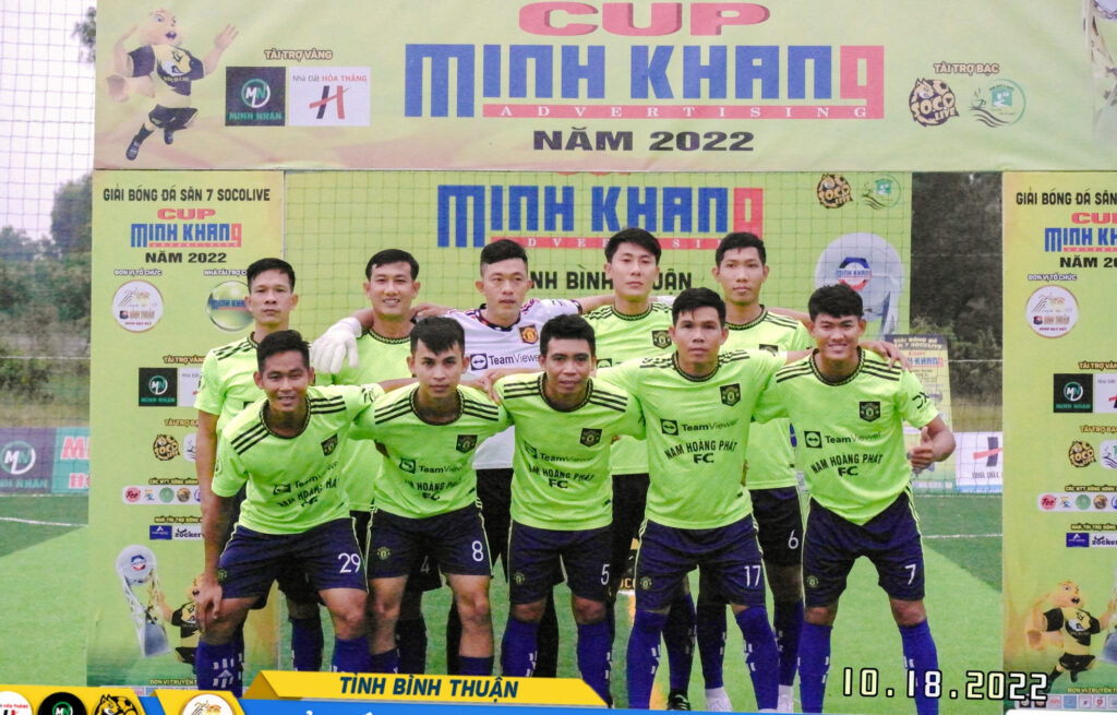 Đội hình thi đấu Nam Hoàng Phát FC tại Giải Bóng Đá Bình Thuận Socolive Cup Minh Khang 2022