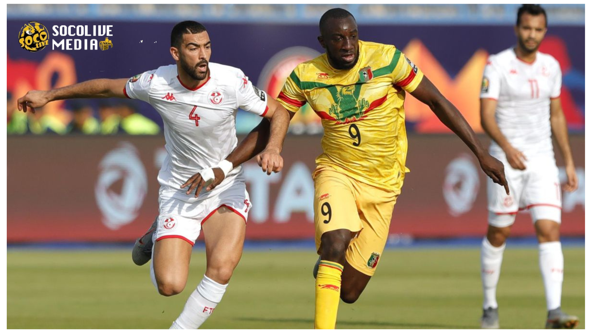 Hình ảnh cầu thủ Tunisia ở trận đấu quyết định với Mali ở vòng loại World Cup 2022 