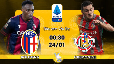 Link Xem Trực Tiếp Bologna vs Cremonese 00h30 ngày 24/01