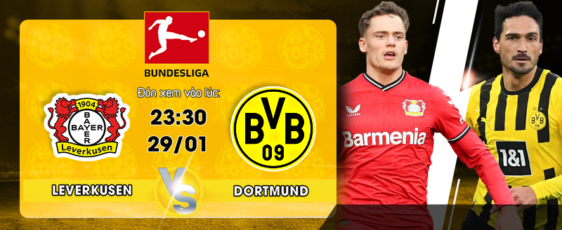 Link Xem Trực Tiếp Bayer Leverkusen vs Dortmund 23h30 ngày 29/01