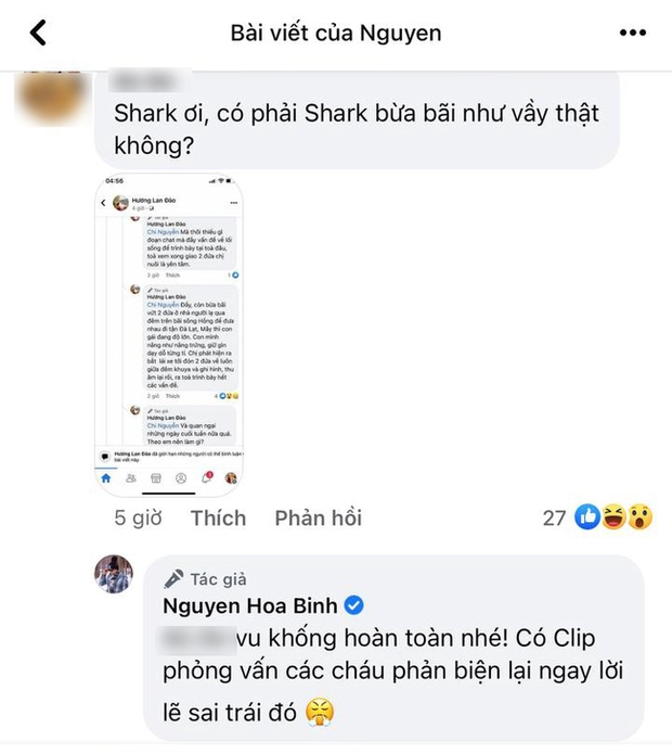 Lời đáp trả thẳng thắn của Shark Bình