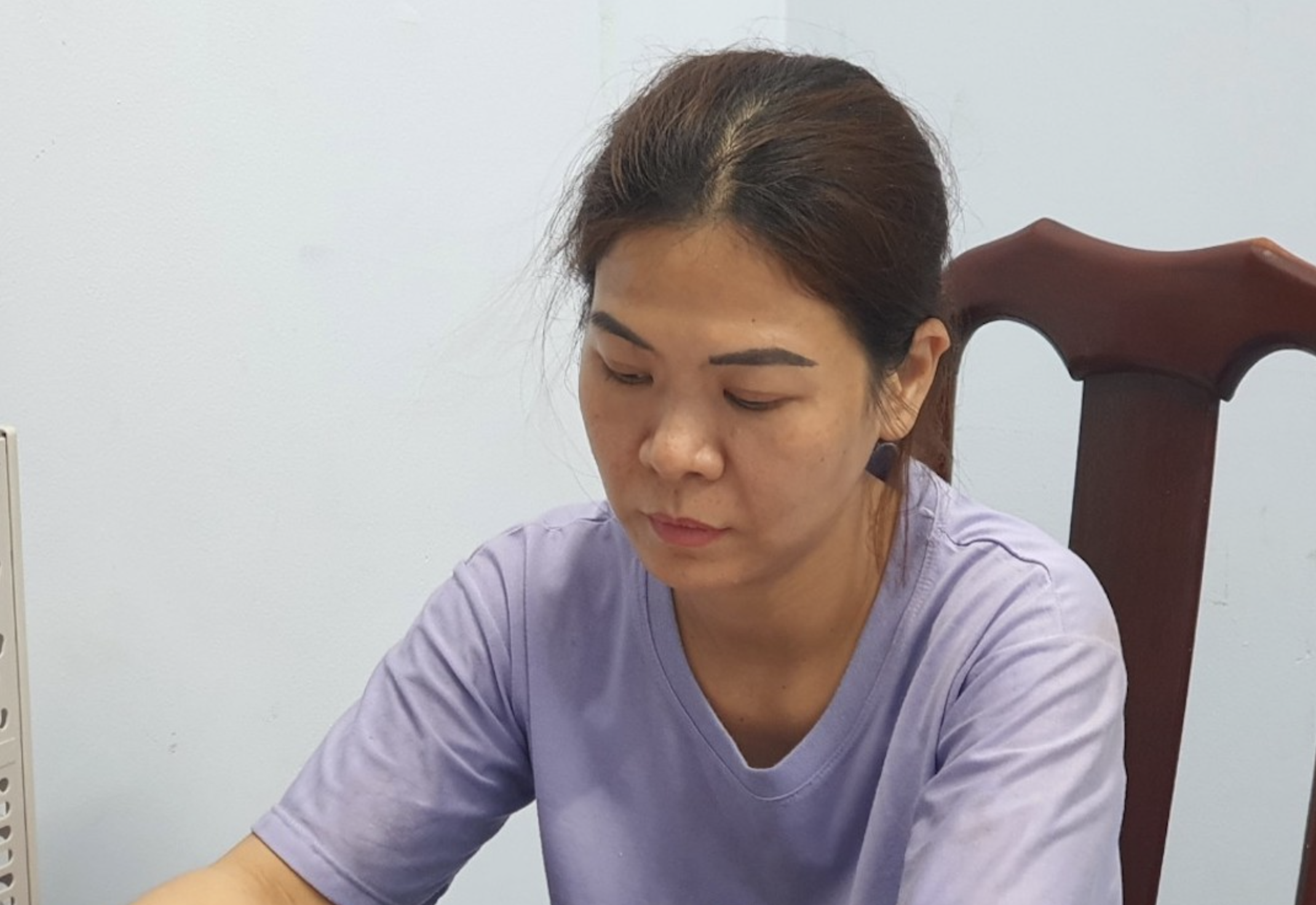 Bà Lương Thị Thanh Thúy tại cơ quan điều tra