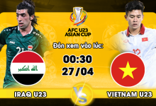 Link xem trực tiếp U23 Iraq vs U23 Việt Nam